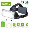 20000LM LED Work Headlamp 3 Lighting Modes Rechargeable Headlights IP65 Waterproof Rotatable Headlights For Cycling Hiking Rescuing Camping