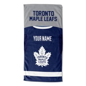 [Personalization Only] Official NHL Jersey Personalized Beach Towel - Maple Leafs