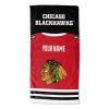 [Personalization Only] Official NHL Jersey Personalized Beach Towel - Blackhawks