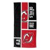 [Personalization Only] Official NHL Colorblock Beach Towel - New Jersey Devils