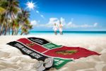 [Personalization Only] Official NHL Colorblock Personalized Beach Towel - Chicago Blackhawks