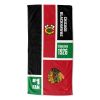 [Personalization Only] Official NHL Colorblock Personalized Beach Towel - Chicago Blackhawks