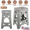 2 Pack 17.91In High Step Stool Folding Stepping Stool Lightweight Plastic Step Stool with Handle Non-slip for Kitchen Bathroom